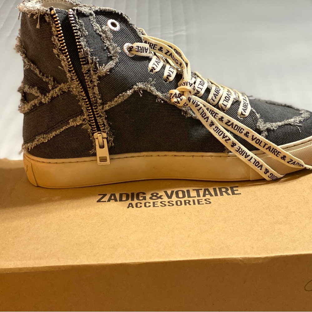 Zadig & Voltaire Frayed Black High-Tops